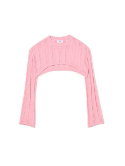 Online Cropp krótki sweter różowy