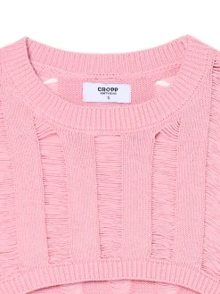 Online Cropp krótki sweter różowy