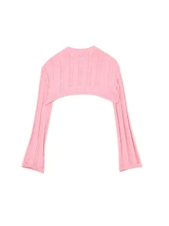 Online Cropp krótki sweter różowy