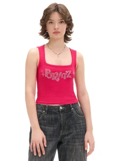 Online Cropp top na ramiączkach Bratz różowy