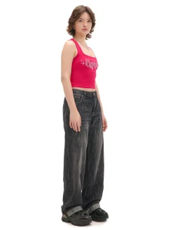 Online Cropp top na ramiączkach Bratz różowy