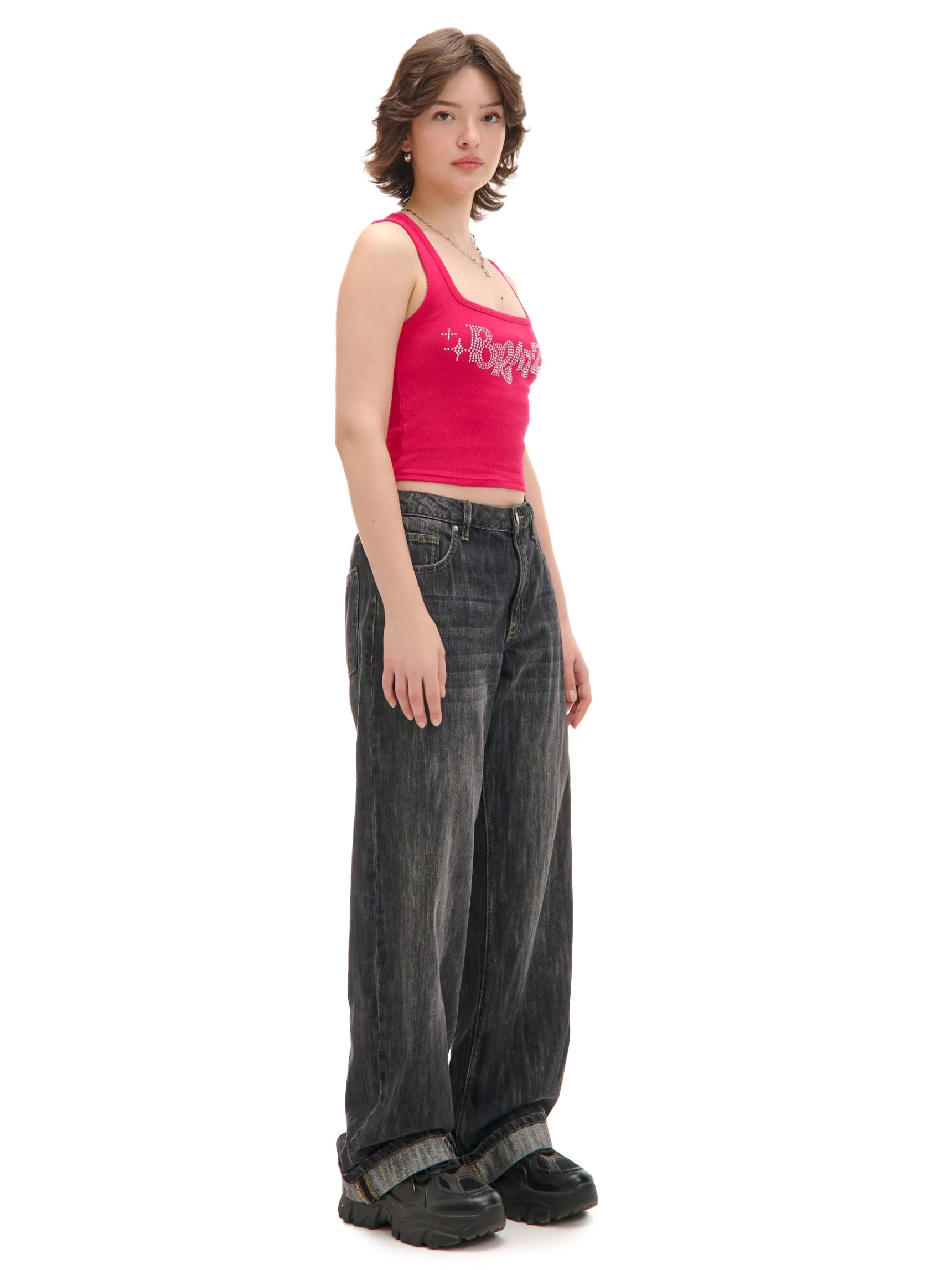 Online Cropp top na ramiączkach Bratz różowy