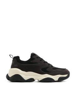 Online Cropp Sneakersy z elementami skórzanymi szary