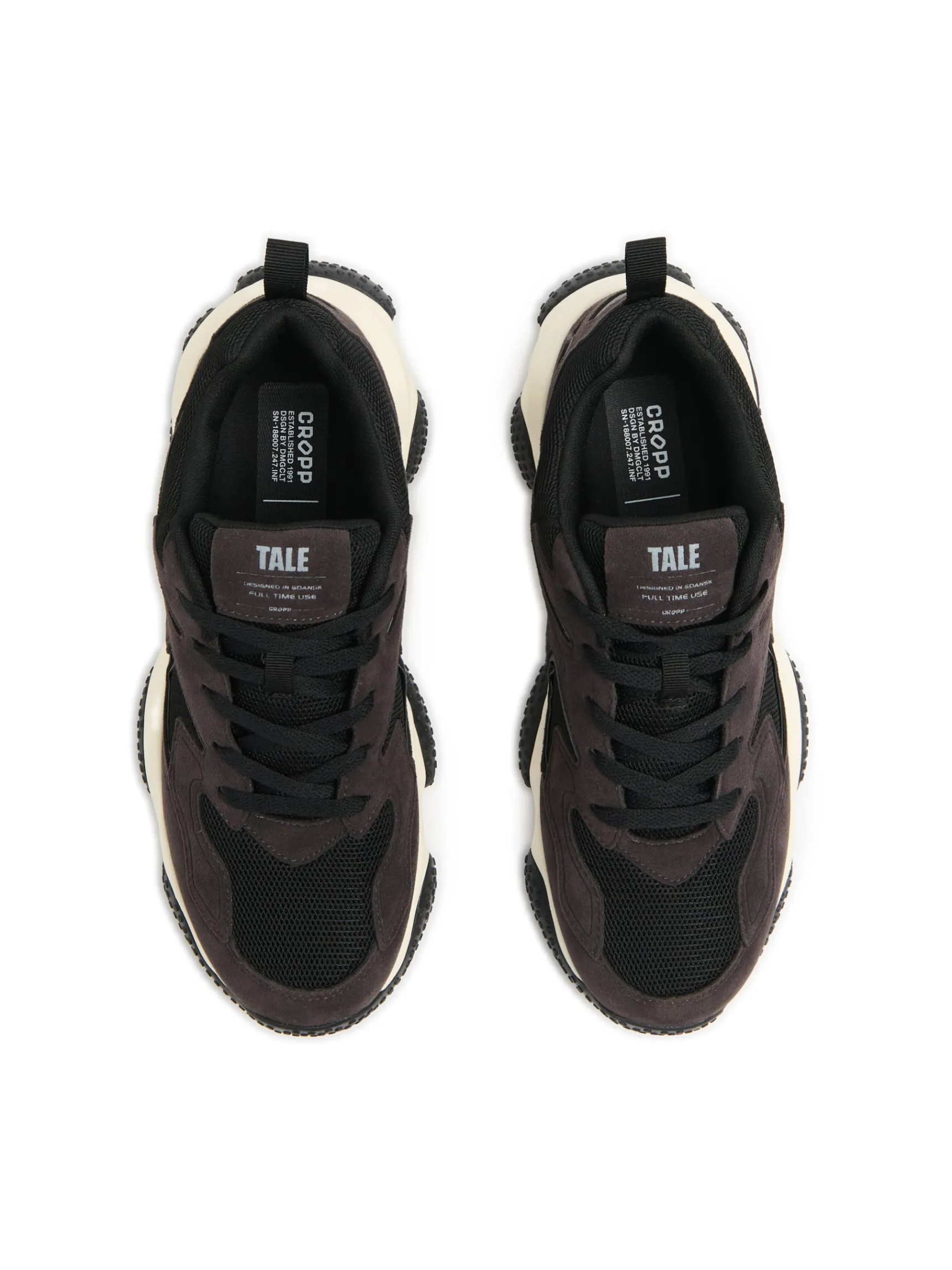 Online Cropp Sneakersy z elementami skórzanymi szary