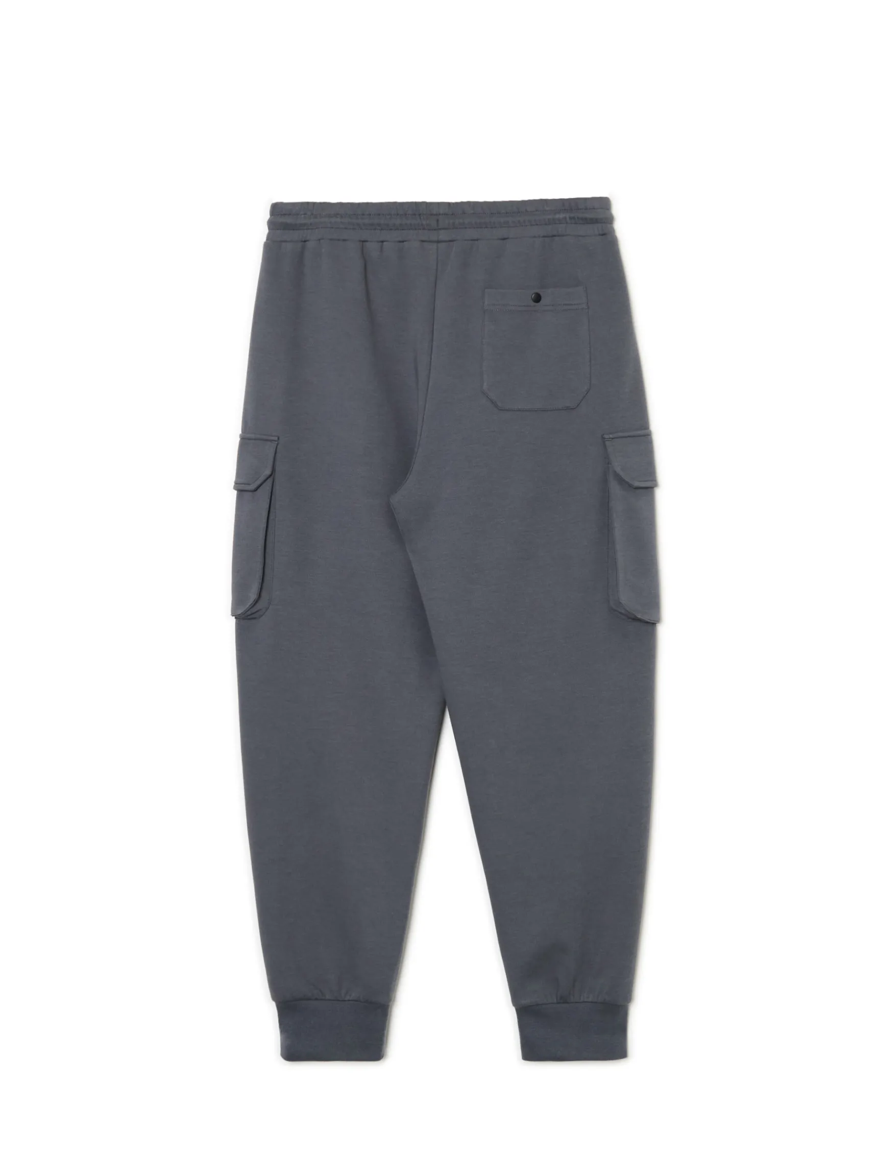 New Cropp Solidne dresowe joggery regular z kieszeniami szary