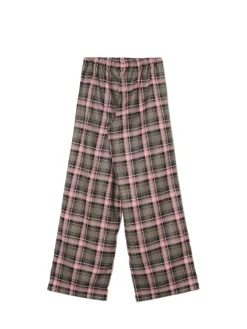 Sale Cropp Spodnie baggy w kratę zielony