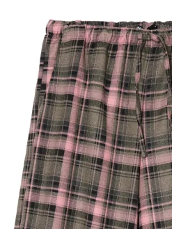 Sale Cropp Spodnie baggy w kratę zielony