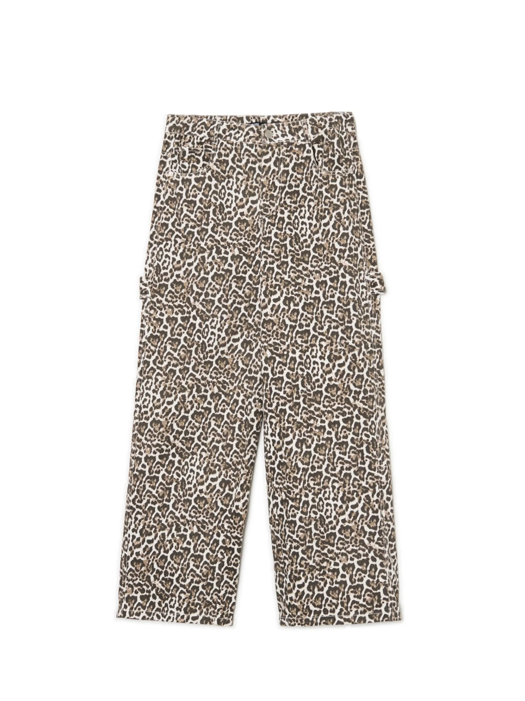 Hot Cropp Spodnie baggy w panterkę wielobarwny