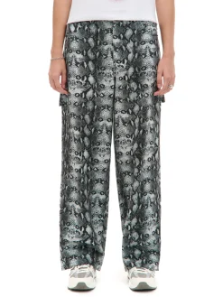 Clearance Cropp Spodnie baggy z wężowym motywem szary