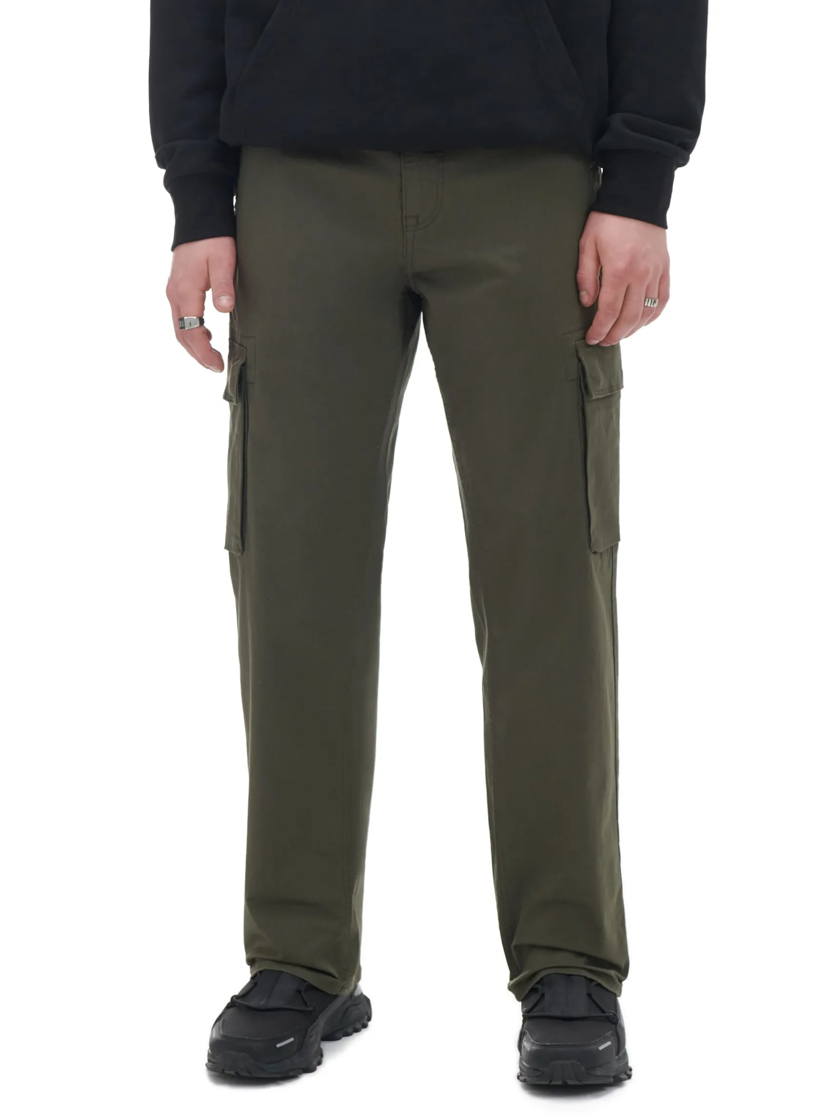 New Cropp Spodnie cargo zielony