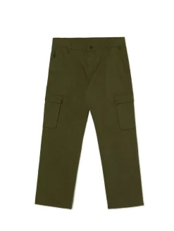 New Cropp Spodnie cargo zielony