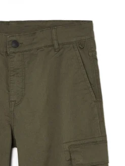New Cropp Spodnie cargo zielony