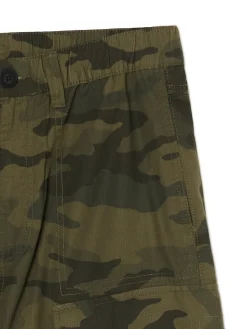 Best Cropp Spodnie cargo z motywem moro zielony