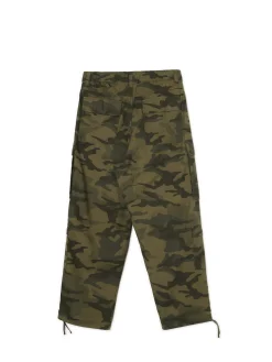 Best Cropp Spodnie cargo z motywem moro zielony