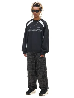 New Cropp Spodnie cargo ze wzorem moro szary