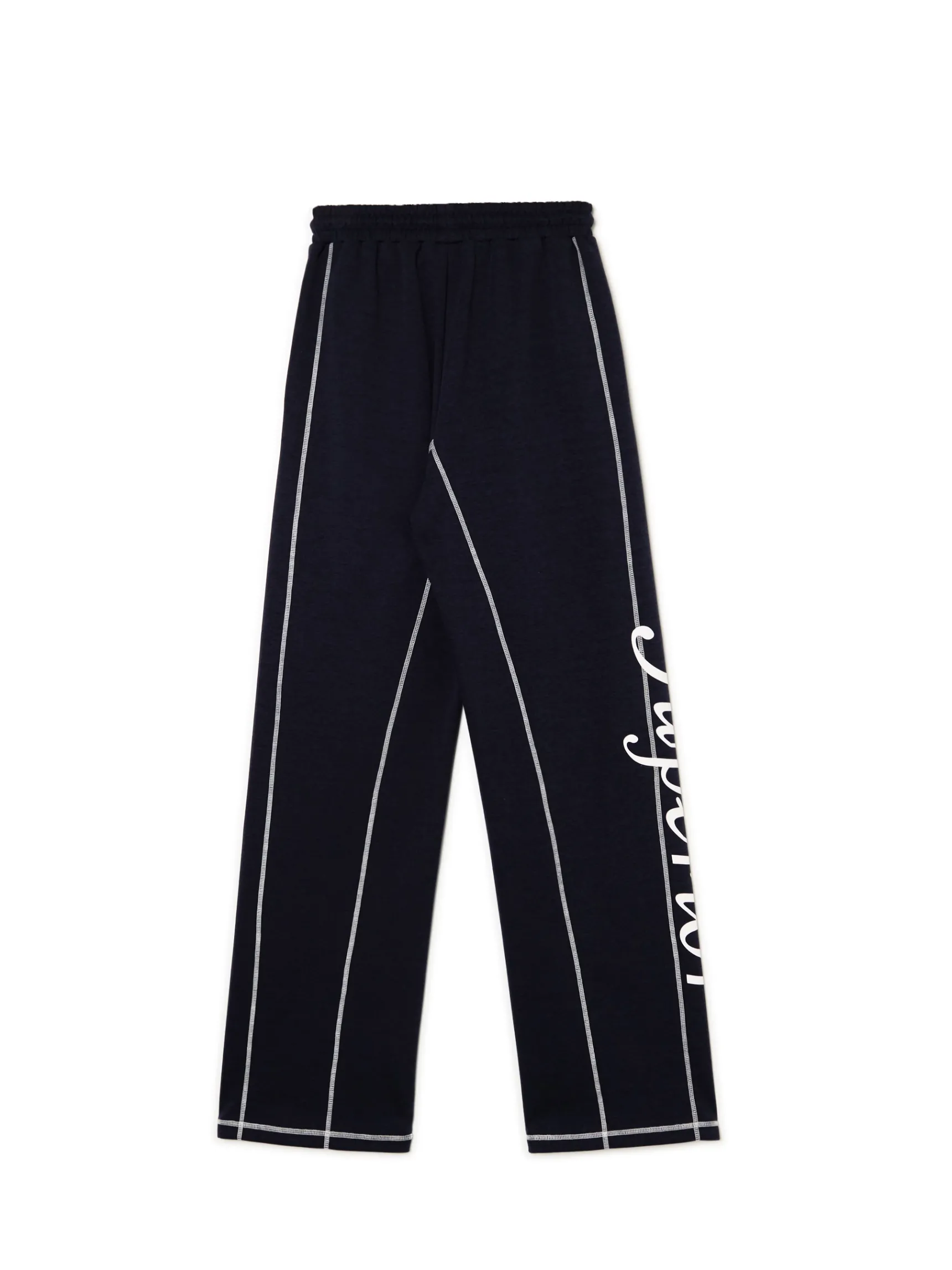 New Cropp Spodnie dresowe straight z nadrukiem granatowy
