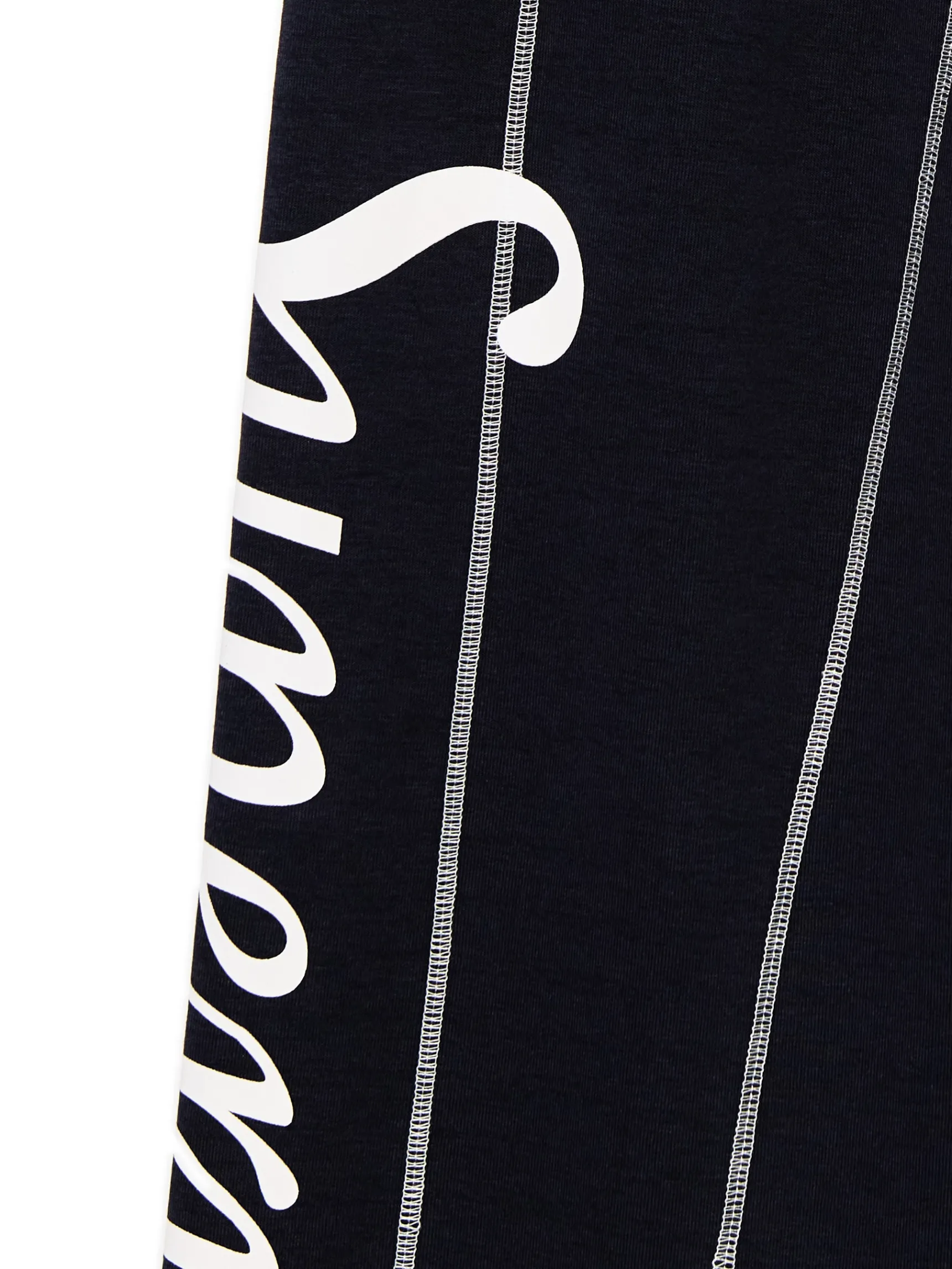 New Cropp Spodnie dresowe straight z nadrukiem granatowy