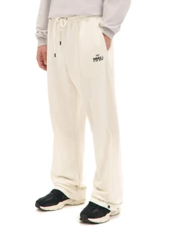 Clearance Cropp Spodnie dresowe z zatrzaskami kremowy