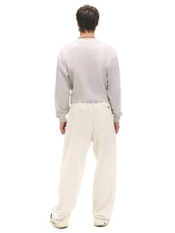 Clearance Cropp Spodnie dresowe z zatrzaskami kremowy