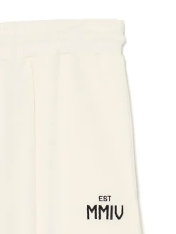Clearance Cropp Spodnie dresowe z zatrzaskami kremowy