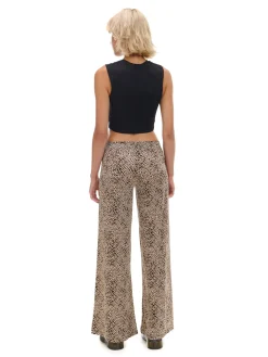 Best Cropp Spodnie flare w panterkę wielobarwny