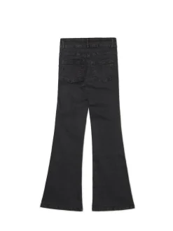 Clearance Cropp Spodnie flare z efektem sprania czarny