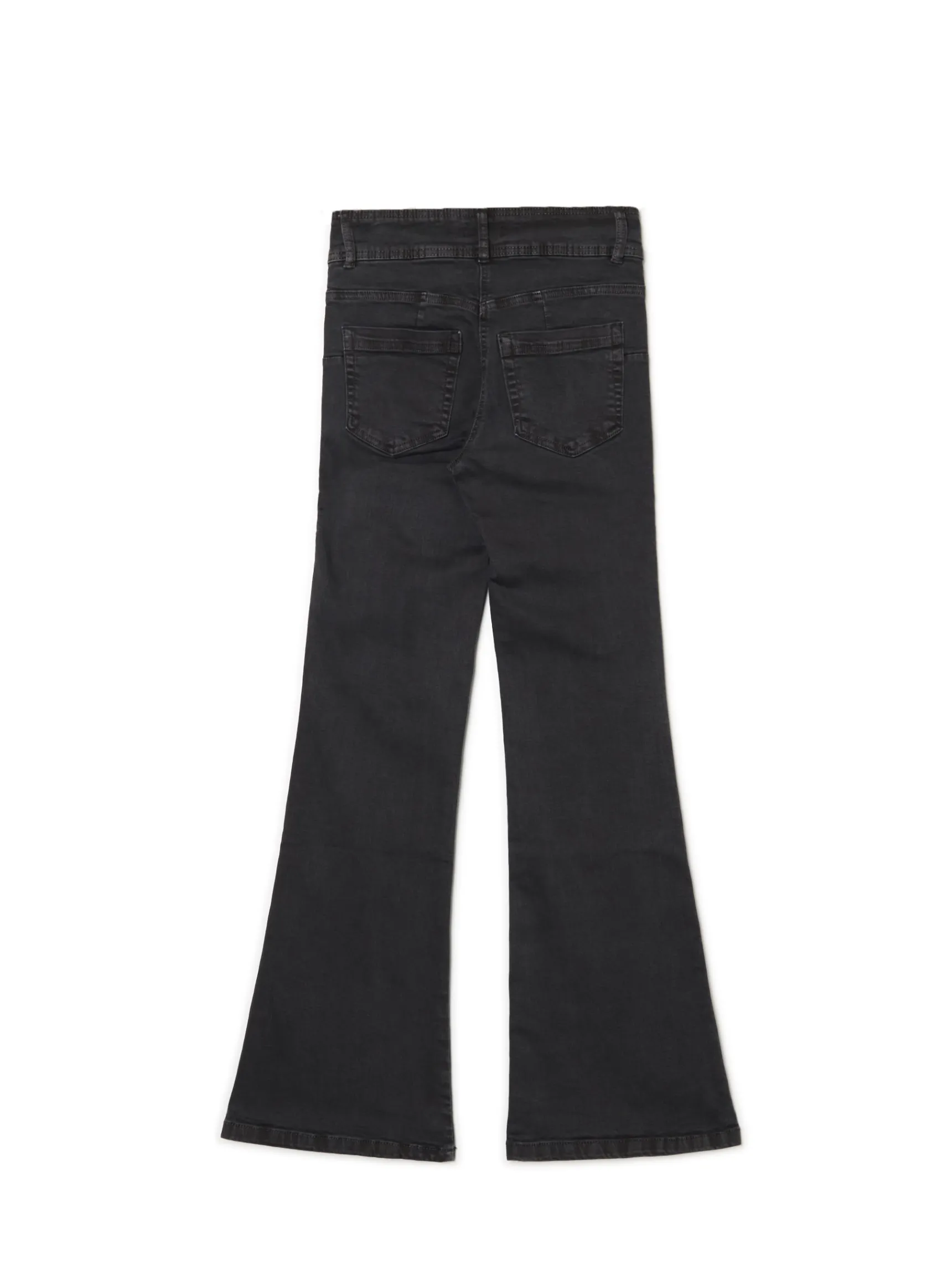 Clearance Cropp Spodnie flare z efektem sprania czarny