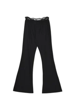New Cropp Spodnie flare z koronką czarny