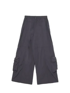 Hot Cropp Spodnie parachute z kieszeniami cargo fioletowy