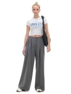 Online Cropp Spodnie wide leg szary