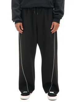 Fashion Cropp Spodnie wide leg z przeszyciami czarny