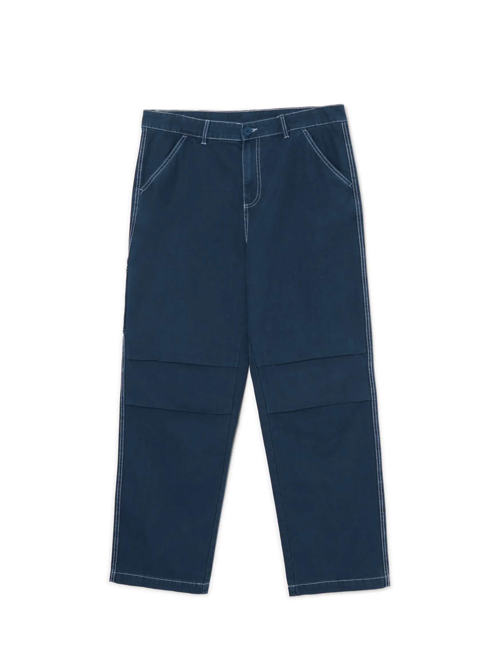 Clearance Cropp Spodnie z białymi przeszyciami surowygranatowy