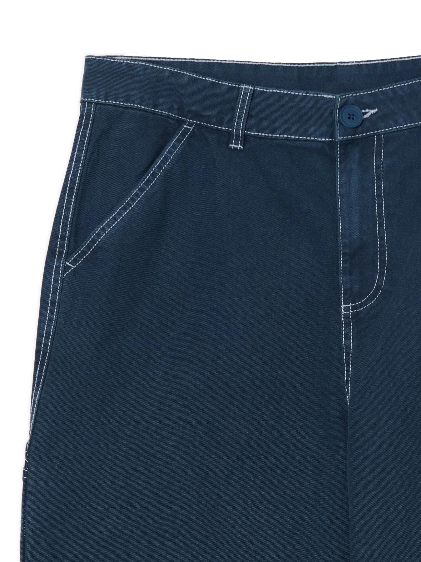 Clearance Cropp Spodnie z białymi przeszyciami surowygranatowy