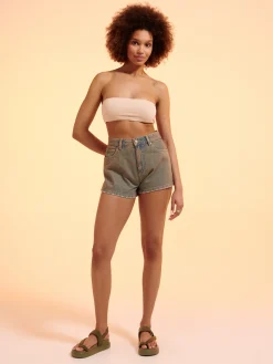 Hot Cropp Stanik bandeau kremowy