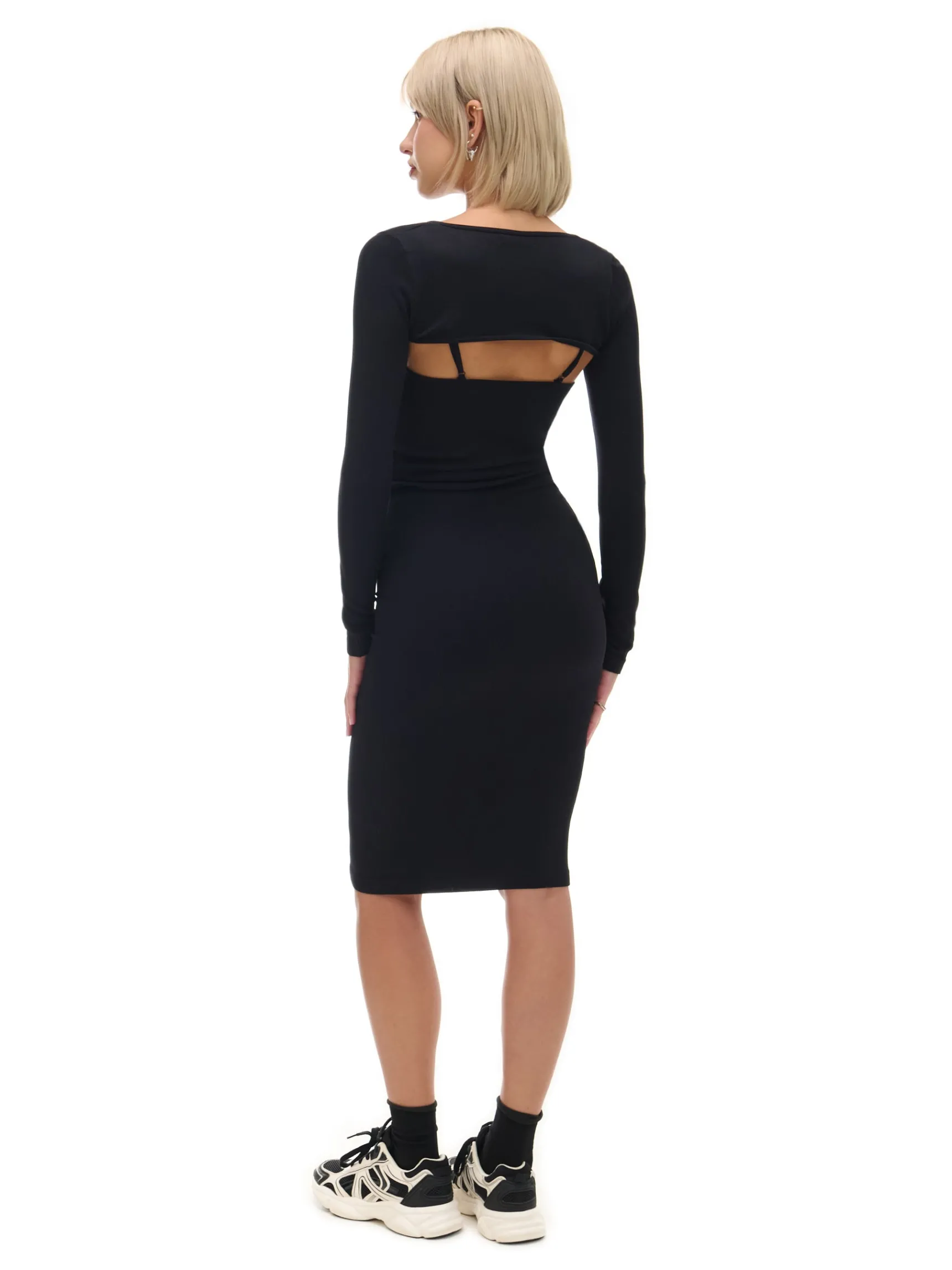 Discount Cropp Sukienka maxi z dodatkowymi rękawami czarny