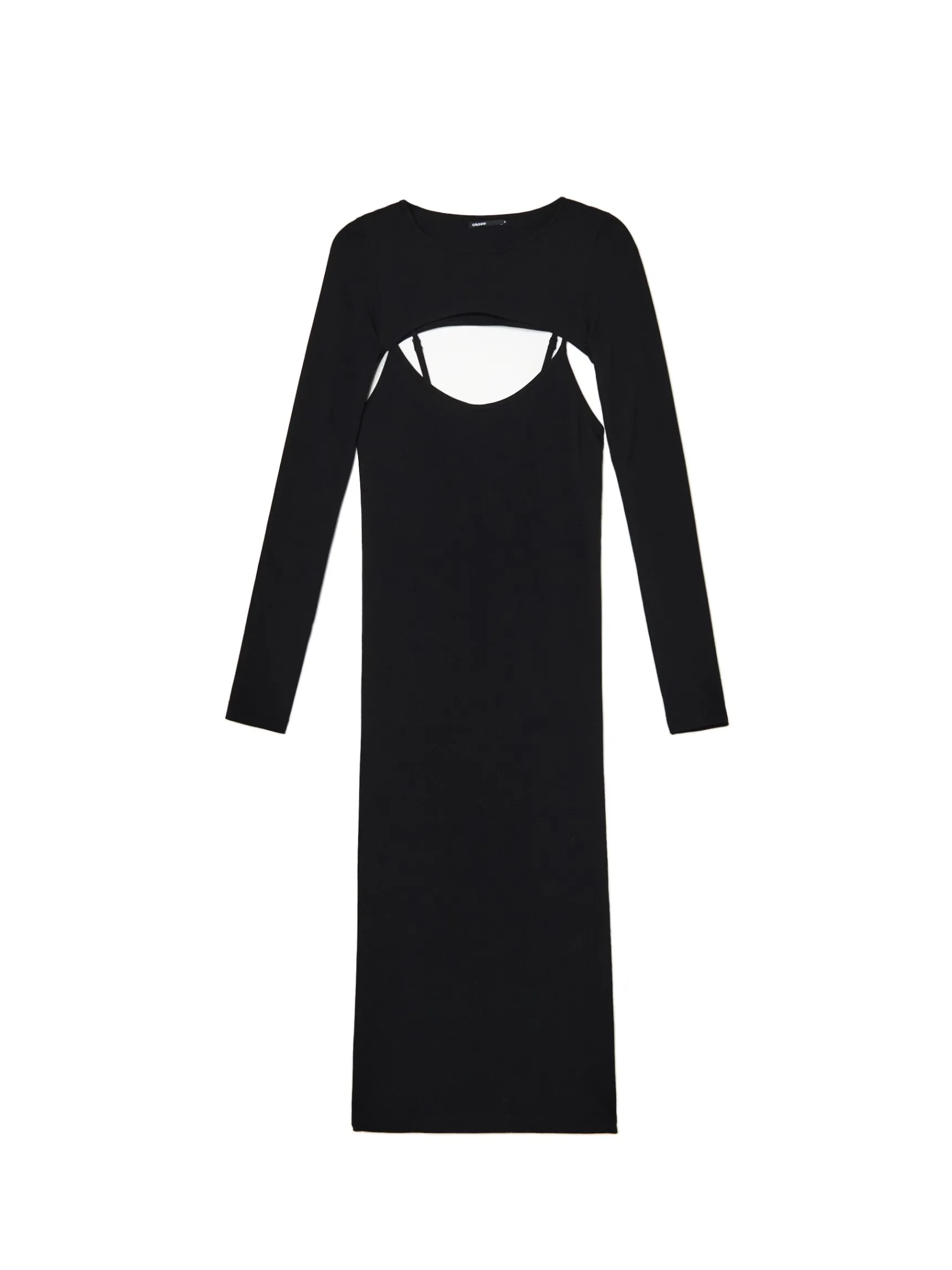 Discount Cropp Sukienka maxi z dodatkowymi rękawami czarny