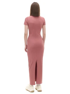 Best Cropp Sukienka maxi z krótkim rękawem różowy