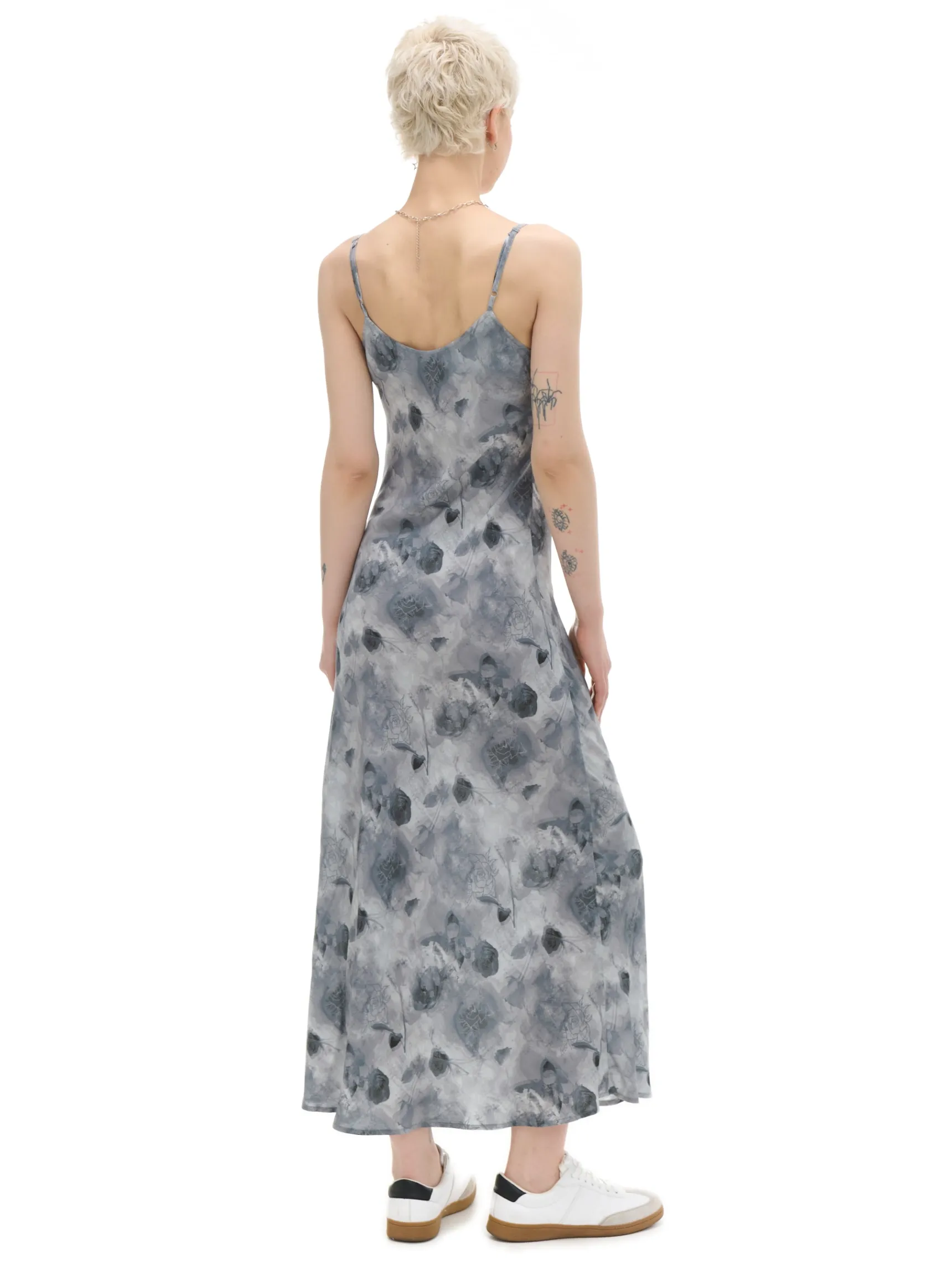 Discount Cropp Sukienka maxi z wiskozy jasnyszary