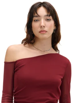 Hot Cropp Sukienka midi z odkrytym ramieniem kasztanowy