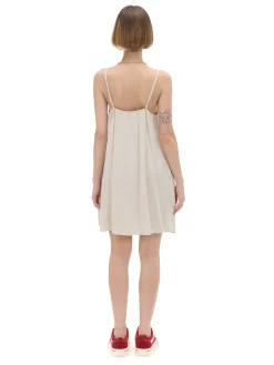 Discount Cropp Sukienka mini w rustykalnym stylu kremowy