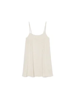 Discount Cropp Sukienka mini w rustykalnym stylu kremowy
