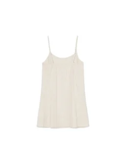 Discount Cropp Sukienka mini w rustykalnym stylu kremowy