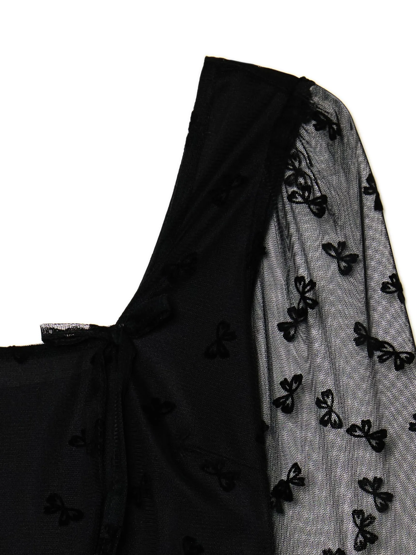 Clearance Cropp Sukienka mini z dekoracyjną siateczką czarny