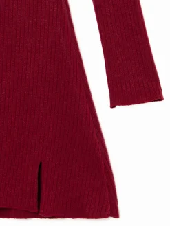 Best Cropp Sukienka mini z długimi rękawami kasztanowy