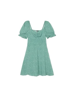 Online Cropp Sukienka mini z kwiatowym wzorem all over niebieski