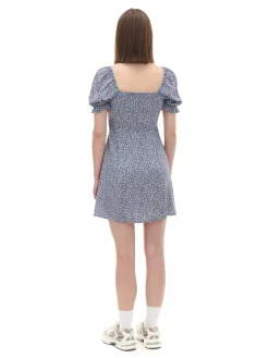 Online Cropp Sukienka mini z kwiatowym wzorem all over surowygranatowy