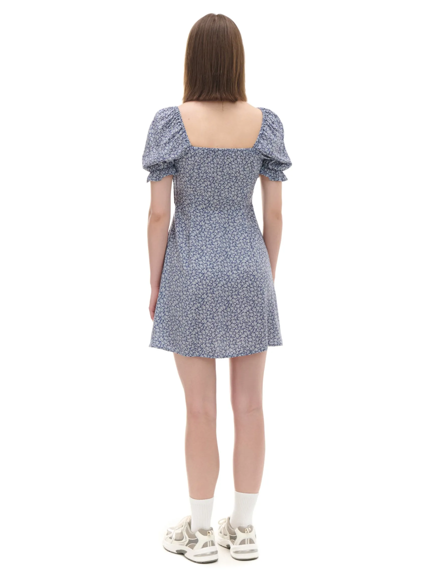 Online Cropp Sukienka mini z kwiatowym wzorem all over surowygranatowy