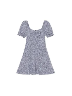 Online Cropp Sukienka mini z kwiatowym wzorem all over surowygranatowy