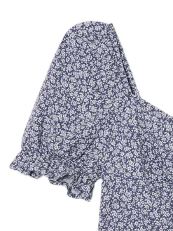 Online Cropp Sukienka mini z kwiatowym wzorem all over surowygranatowy