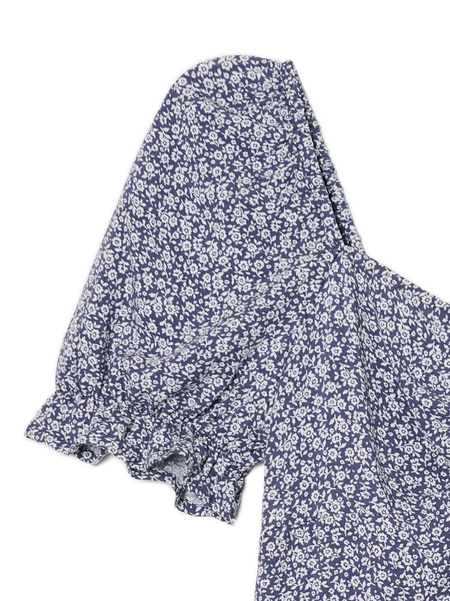 Online Cropp Sukienka mini z kwiatowym wzorem all over surowygranatowy